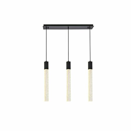 ELEGANT LIGHTING Elegant Lighting  32 in. Weston 3 Lights Pendant in Black 2066S32BK